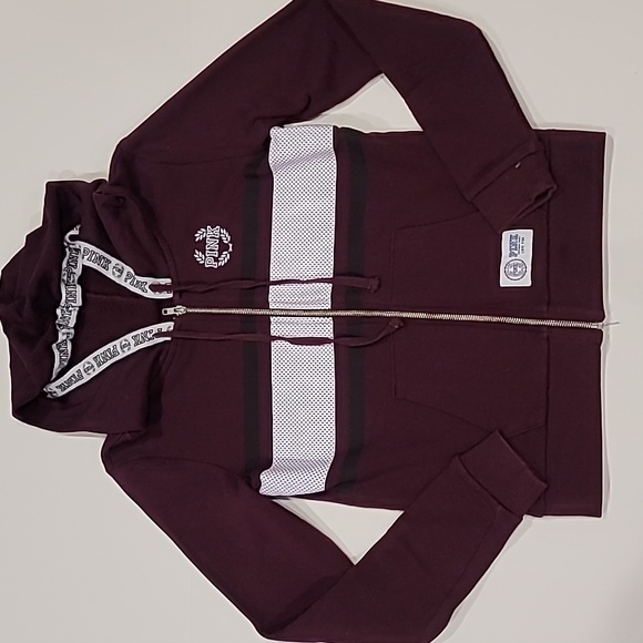 Victoria Secret "PINK" Popular Women's Burgundy Hoodie - Picture 4 of 12